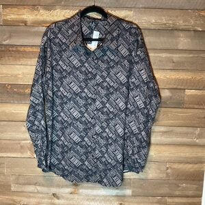 Two 2 Fly Hey Howdy Hey Black Brown Pearl Snap Western Shirt Women’s Size XL NWT